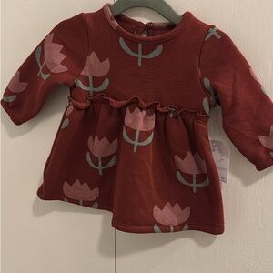 Little Co. Floral Red Long Sleeve Baby Dress